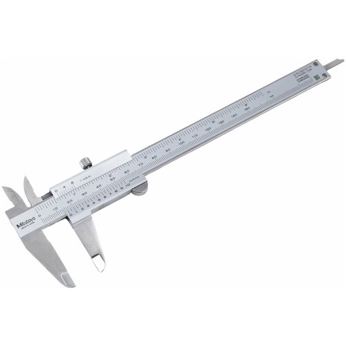 Нониусный аналоговый штангенциркуль MITUTOYO с плоским глубиномером, диапазон измерений 6