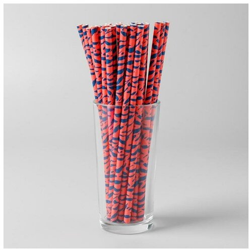 фото Трубочки для коктейля, набор 25 шт., цвет оранжевый страна карнавалия
