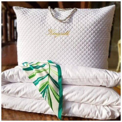 Шелковое одеяло Kingsilk Elisabette Premium всесезонное, белый 160х210 см