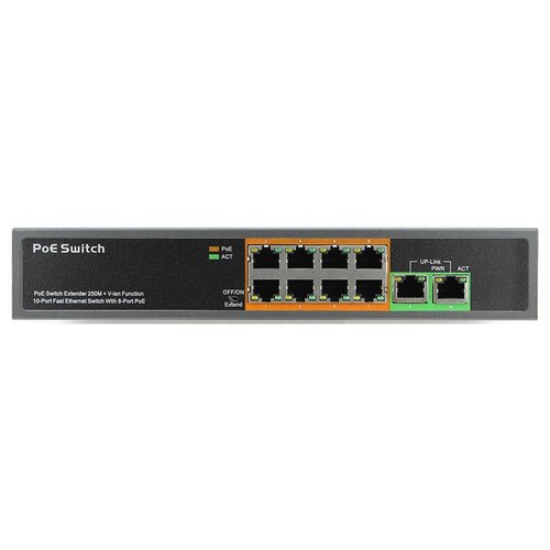 Сетевой PoE коммутатор на 10 портов PS-Link VD-208P