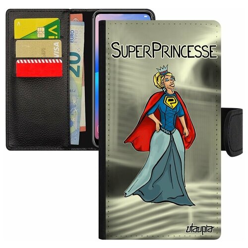 фото Чехол книжка на телефон iphone 7, "суперпринцесса" комичный рисунок utaupia