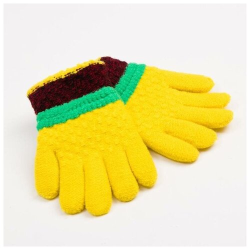 фото Перчатки детские minaku цветные, цв. жёлтый, 15 р-р (15 см)