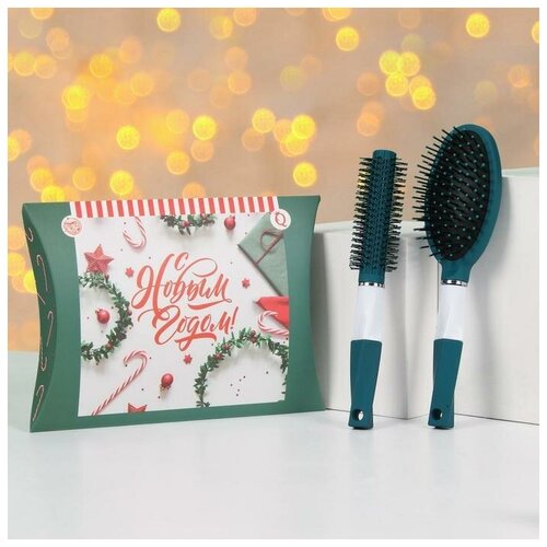 фото Подарочный набор "новый год - фея", 3 предмета: открытка, брашинг, массажная расчёска, цвет разноцветный нет бренда