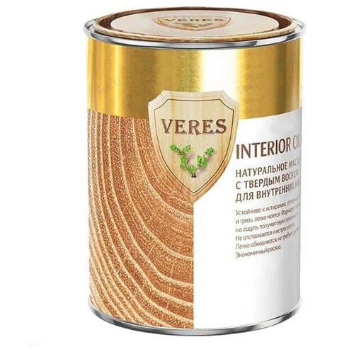фото Veres interior oil/верес интериор ойл,0.9 л,цвет золотой бор,масло с твердым воском для деревянных поверхностей