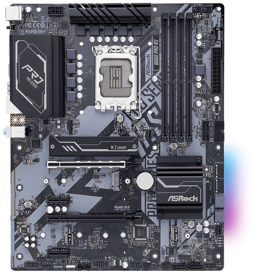 Материнская плата ASROCK B660 PRO RS (LGA1700, ATX)