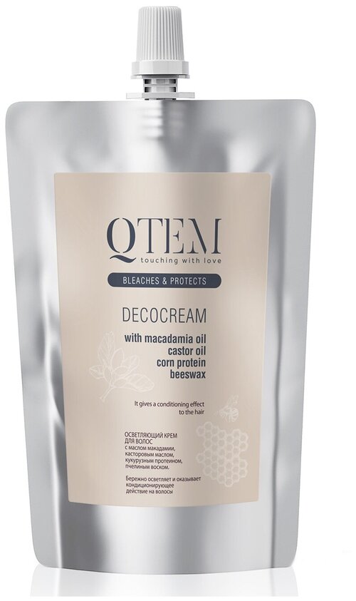 Осветляющий крем для волос QTEM Decocream с маслом макадамии, 500 мл