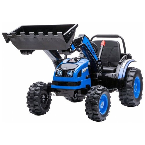 фото Детский электромобиль трактор с ковшом и пультом управления (синий, 2wd, eva) - hl389-lux-blue harleybella