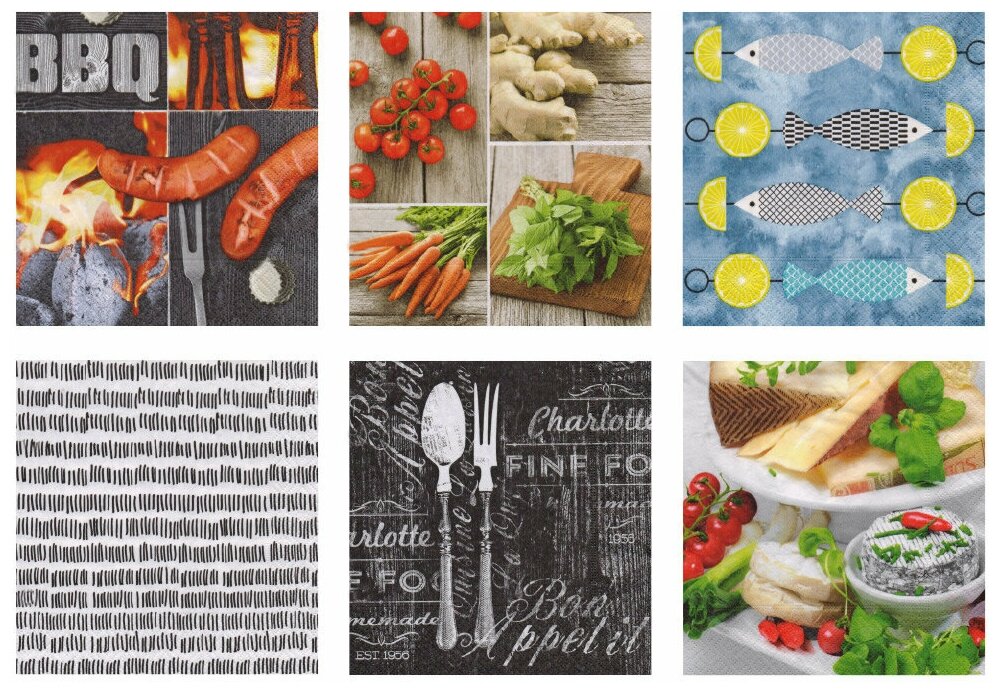 Салфетки для декупажа SDD 12 шт. 3х слойные 33 x 33 см ассортиНабор №1217-03 