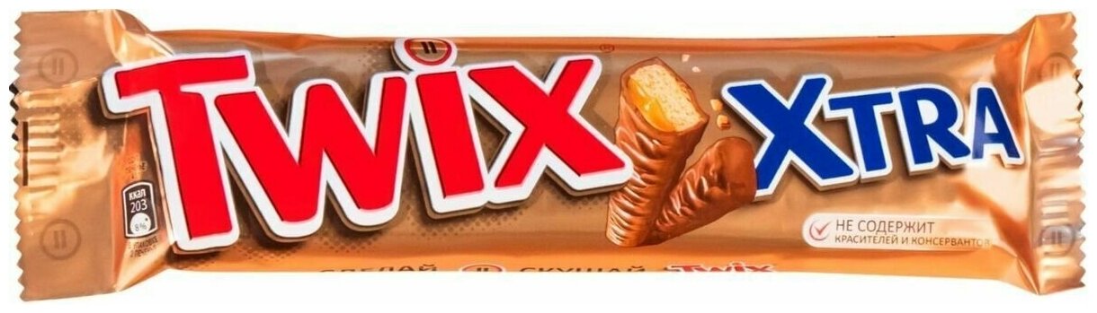 Шоколадный батончик Twix Xtra, Твикс Экстра (набор 24 шт по 82гр) - фотография № 2