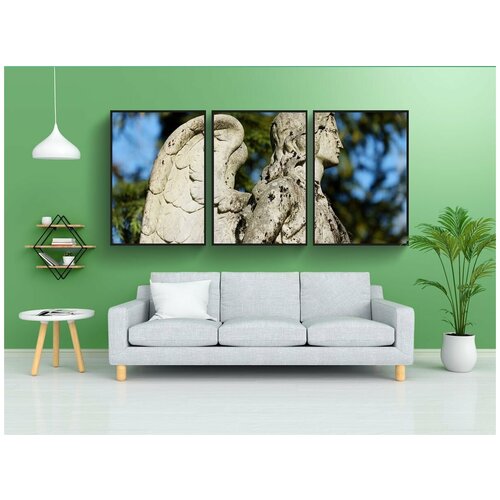 фото Набор модулных постеров для интерьера "ангел, фигура, каменная фигура" 60x90 см. в тубусе, без рамки lotsprints