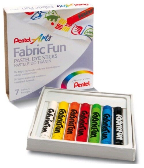 Pentel Пастель для ткани Pentel FabricFun Pastels, 7 цветов, 8/60 мм