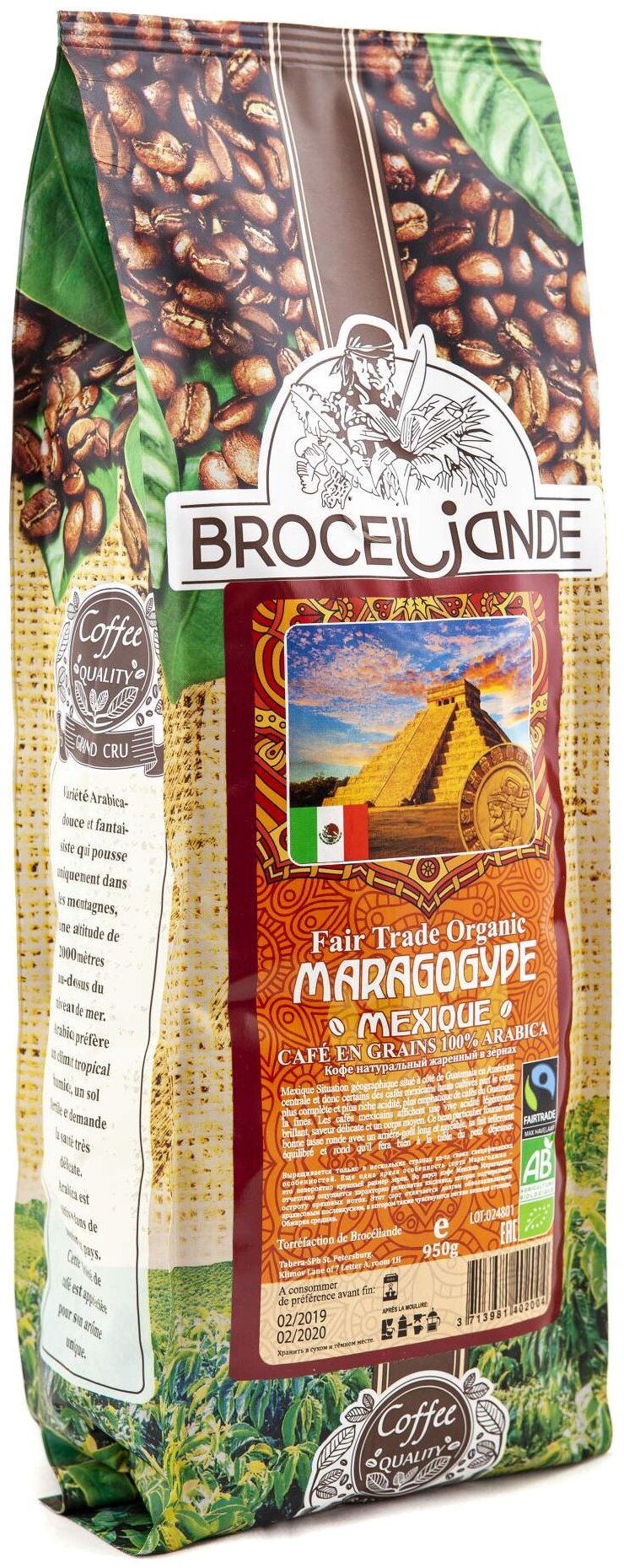 Кофе в зернах Broceliande Maragogype Mexique, 950 г - фотография № 4