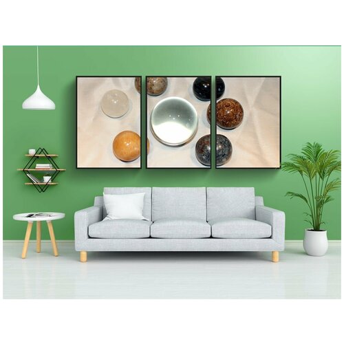 фото Набор модулных постеров для интерьера "лечебные камни, мячи, камень" 60x90 см. в тубусе, без рамки lotsprints