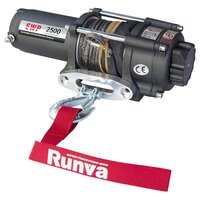 Лебёдка электрическая 12V Runva 2500A lbs 1140 кг (синтетический трос)