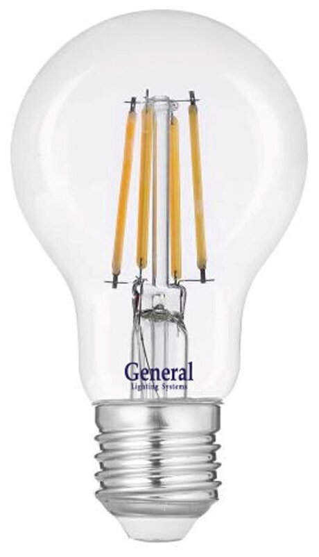 Лампа филамент светодиодная 10Вт груша General 649300 GLDEN-A60S-10-230-E27-6500