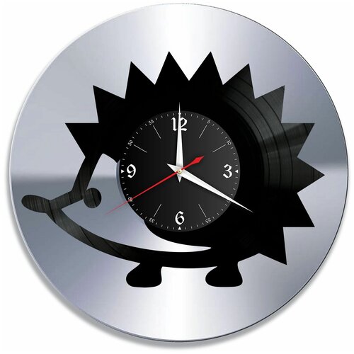 фото Настенные часы redlaser ёжик, серебро, из винила №1 vc-10708-2
