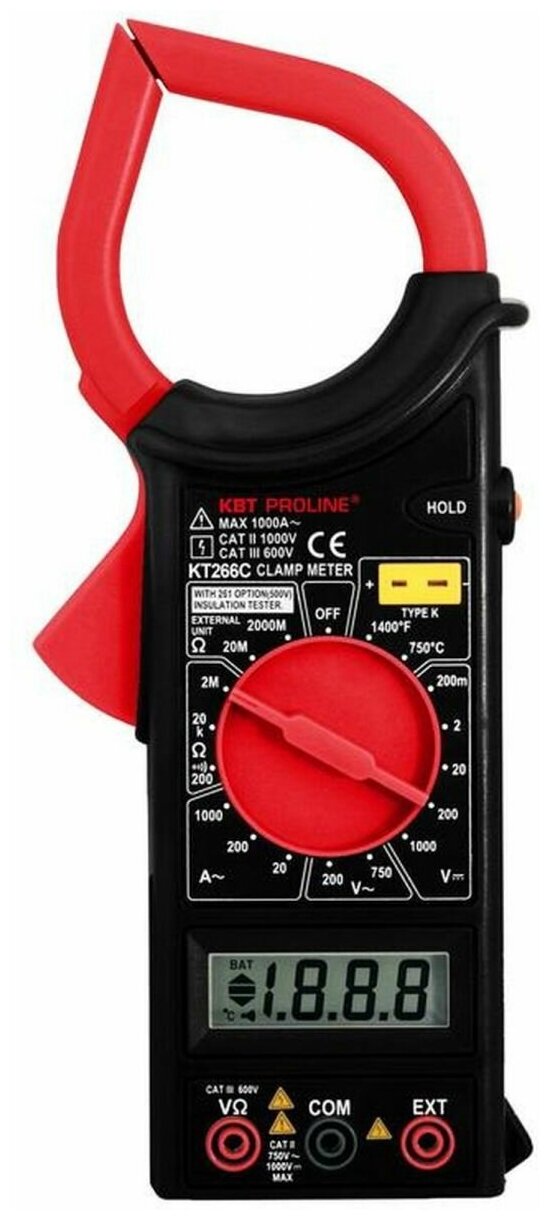 Цифровые токовые клещи КВТ KT 266C PROLINE 79132