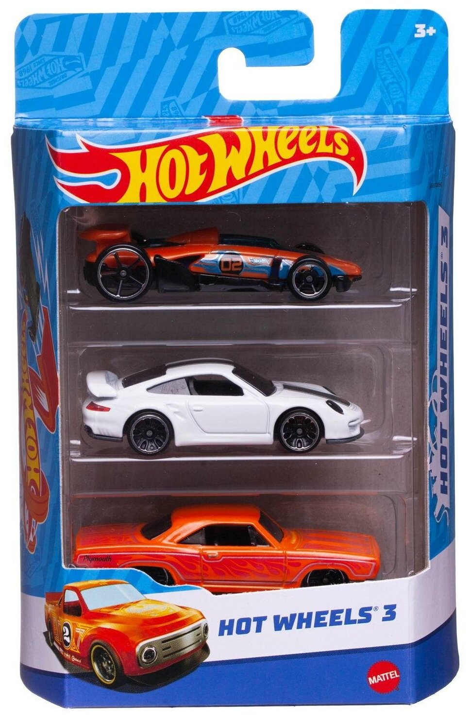 Набор гоночных машинок Mattel Hot Wheels, 3 шт, набор N14, на блистере (K5904/14)