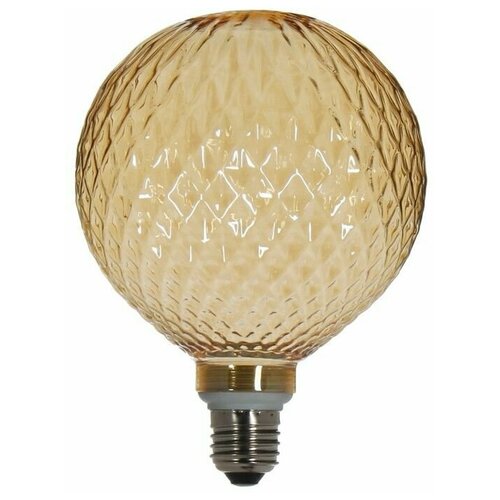 фото Декоративный плафон-лампа мирра с рифлением, золотистая, 12.5 см, цоколь е27, edelman