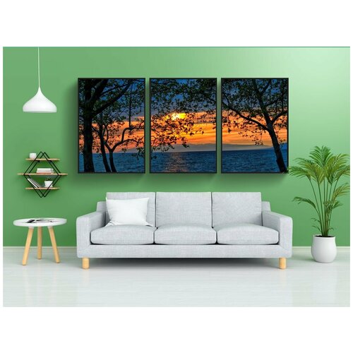 фото Набор модулных постеров для интерьера "пейзаж, стипендия, озеро" 60x90 см. в тубусе, без рамки lotsprints