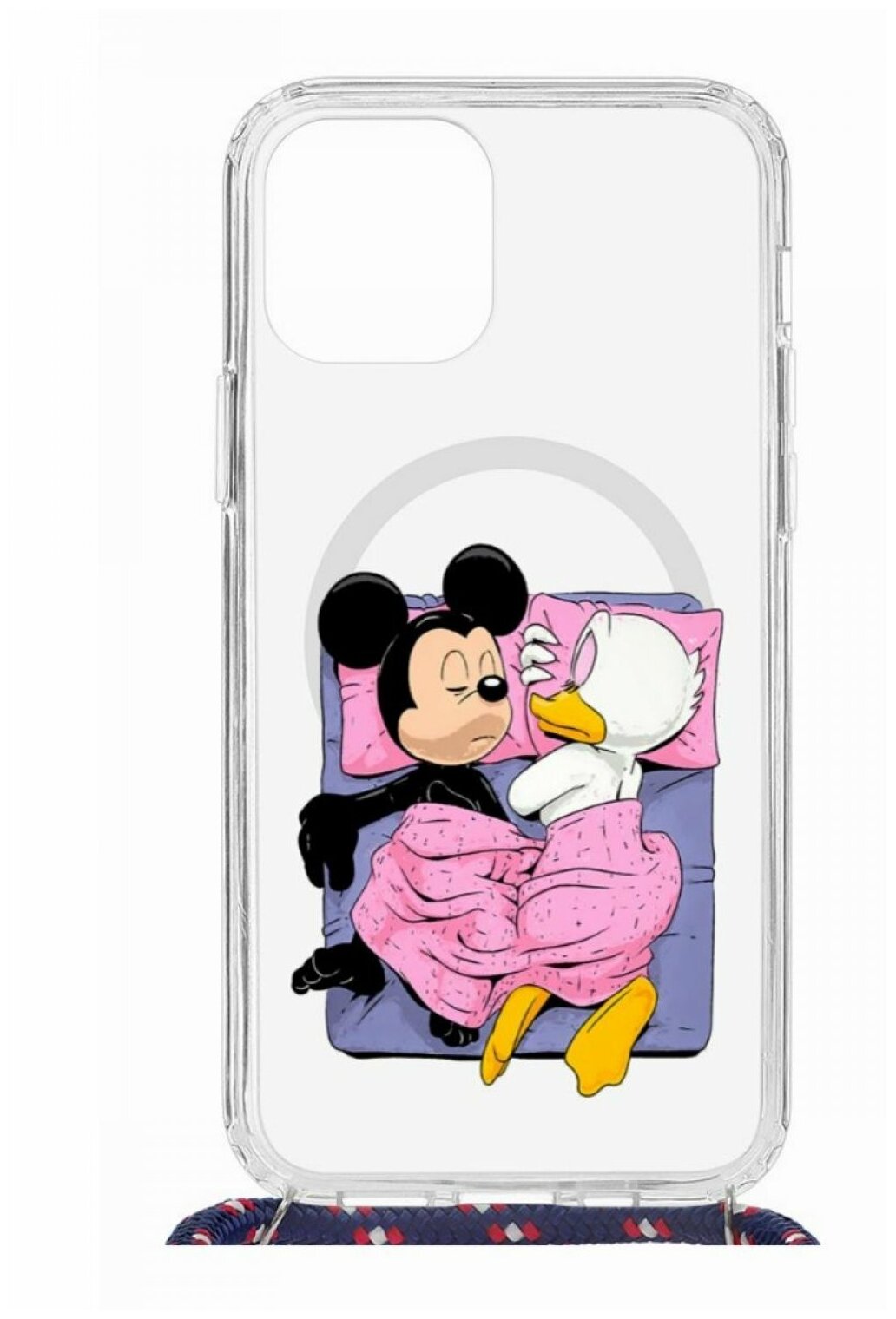 Чехол для Apple iPhone 12,12 Pro Kruche Print MagSafe Magrope This is life,пластиковая накладка со шнурком и рисунком,противоударный силиконовый