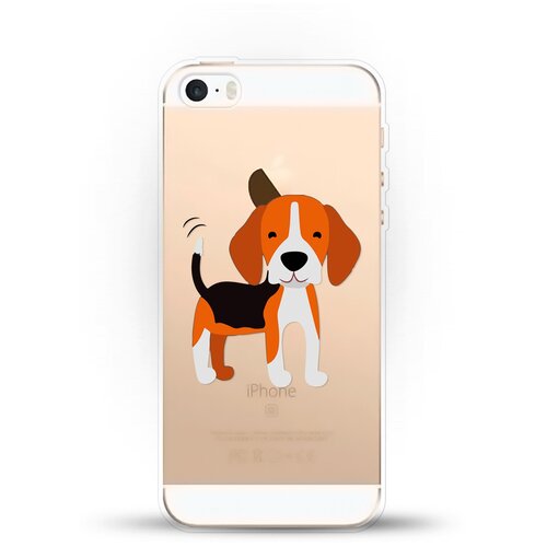 фото Силиконовый чехол довольный бигль на apple iphone 5/iphone 5s/iphone se andy & paul