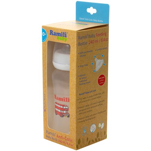 Противоколиковая бутылочка для кормления Ramili Baby 240ML