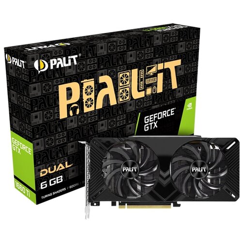 Видеокарта 6 Gb Palit GeForce GTX 1660 Ti Dual NE6166T018J9-1160L RTL 2300000₽