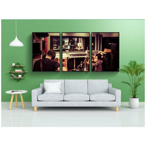 фото Набор модулных постеров для интерьера "студия, запись, аудио" 60x90 см. в тубусе, без рамки lotsprints