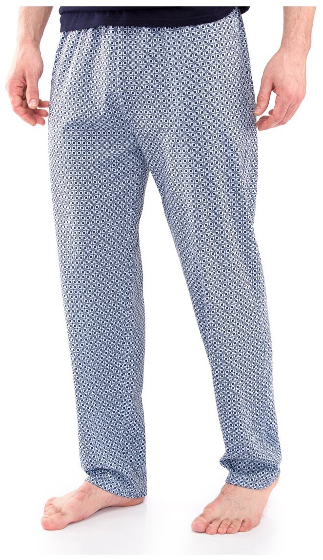 Пижама N.O.A., футболка, брюки, без карманов, размер 48, голубой - фотография № 8