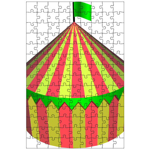 фото Магнитный пазл 27x18см."цирк шапито, цирк, палатка" на холодильник lotsprints