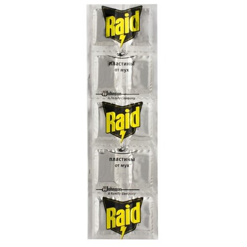 Пластина для фумигатора Raid против мух, 10 шт. 5 упаковок