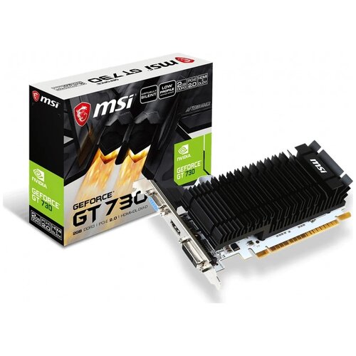 Видеокарта MSI PCI-E N730K-2GD3HLP NVIDIA GeForce GT 730 2048Mb 64 GDDR3 9021600 DVIx1 HDMIx1 CRTx1 HDCP Ret low profile 717000₽