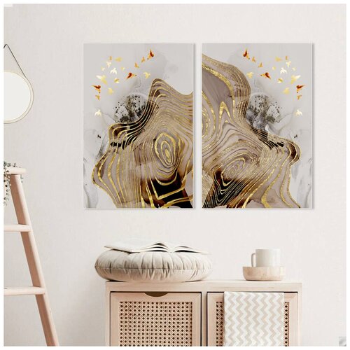 Комплект настенных картин (2шт по 40х60см) в спальню/гостиную/зал 