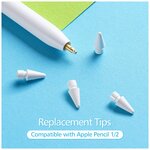 Наконечник (Tib) для Apple Pencil (2 шт), Dux Ducis, белый - изображение