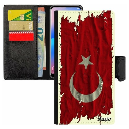 фото Чехол-книжка для мобильного galaxy s8, "флаг турции на ткани" страна государственный utaupia