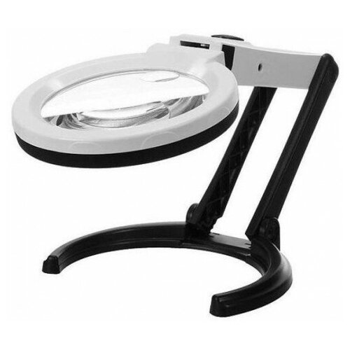 Лупа лампа настольная с подсветкой, увеличение 1.8х и 5.0х, для чтения, рукоделия и мелкого ремонта