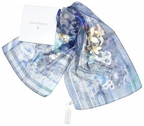 Красивый шарф в синих тонах с абстракцией Laura Biagiotti 829018