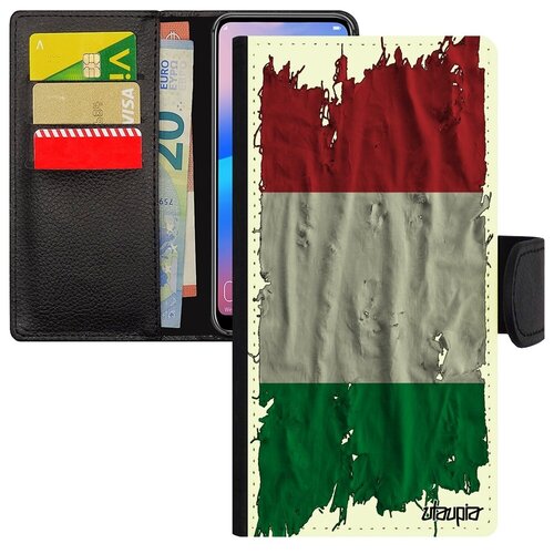 фото Защитный чехол книжка на мобильный // samsung galaxy s8 // "флаг италии на ткани" патриот дизайн, utaupia, белый