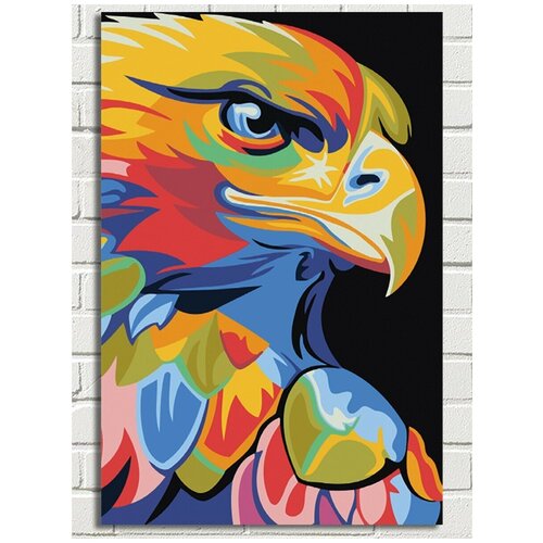 Картина по номерам на холсте Красочный орёл (Абстрация) - 9057 В 60x40