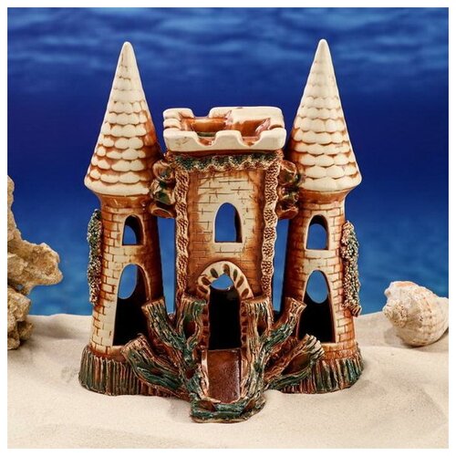 фото Аквадекор-грот для аквариума "замок", 9х25х30 см 1164621s керамика ручной работы