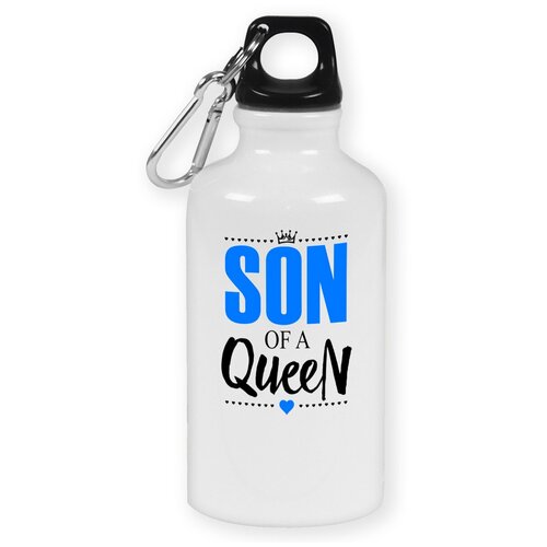 Бутылка с карабином CoolPodarok "Прикол. Семья. Son of a Queen. Сын королевы"