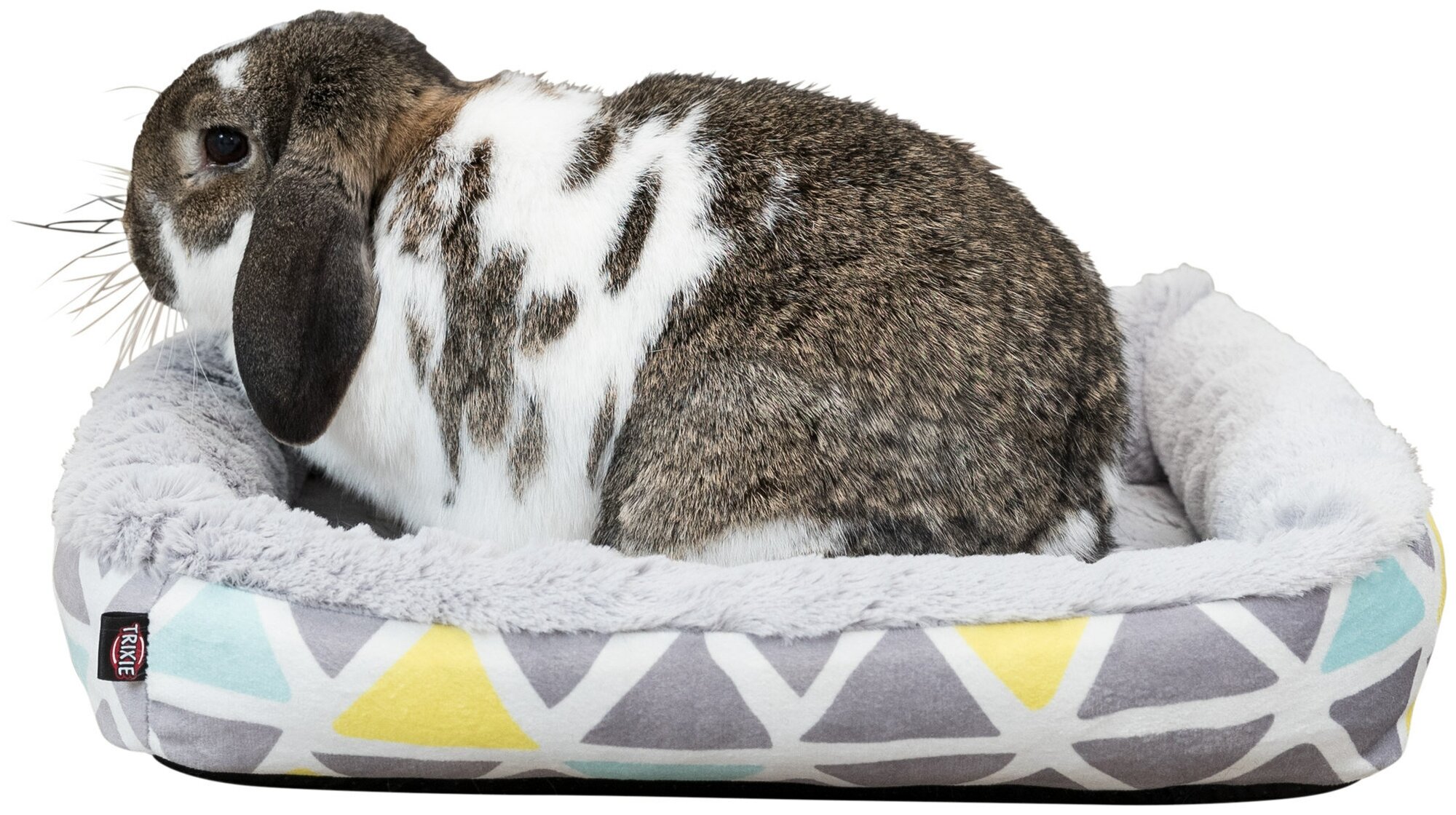 Лежак с бортиком Bunny, плюш, 30 х 6 х 22 см, разноцветный/серый - фотография № 1