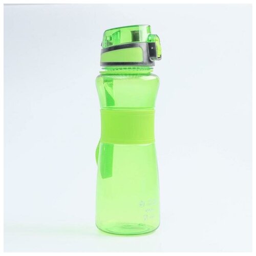 фото Бутылка для воды 900 мл, клик, на браслете, зеленая,, 8.5х26 см нет бренда