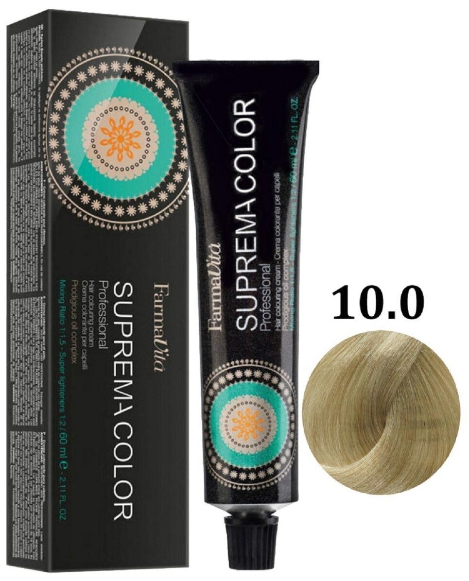 Крем-краска SUPREMA COLOR для окрашивания волос FARMAVITA 10.0 платиновый блондин 60 мл