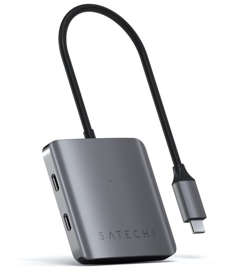Satechi USB-C хаб Satechi Aluminum 4 порта Интерфейс USB-С (ST-UC4PHM). Цвет: Серый космос