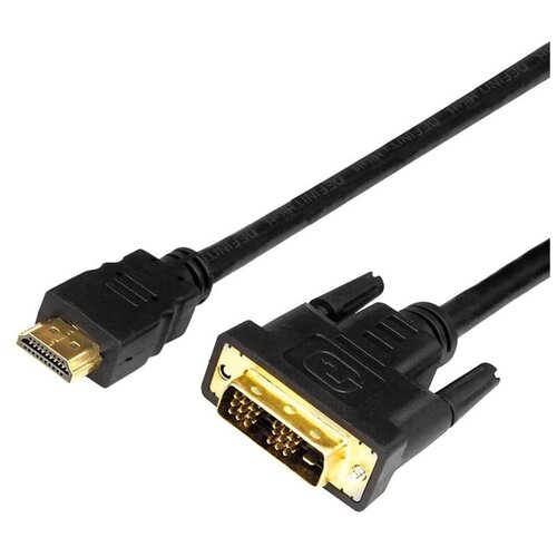 Rexant Шнур HDMI - DVI-D с фильтрами, длина 3 метра (GOLD) (PE пакет) REXANT, 10 шт.