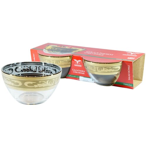 Набор салатников 2 штуки Русский узор 570 мл, диаметр 11 см