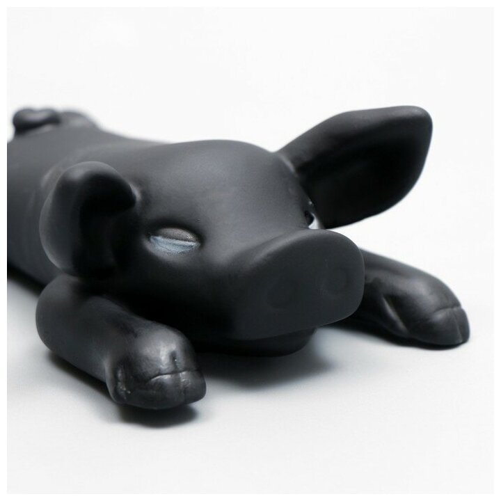 Игрушка пищащая "Буженина" для собак, 13 см, чёрная 7127479 - фотография № 3