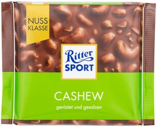 Шоколад Ritter Sport Nuss Klasse Молочный с кусочками соленого кешью, 100 г